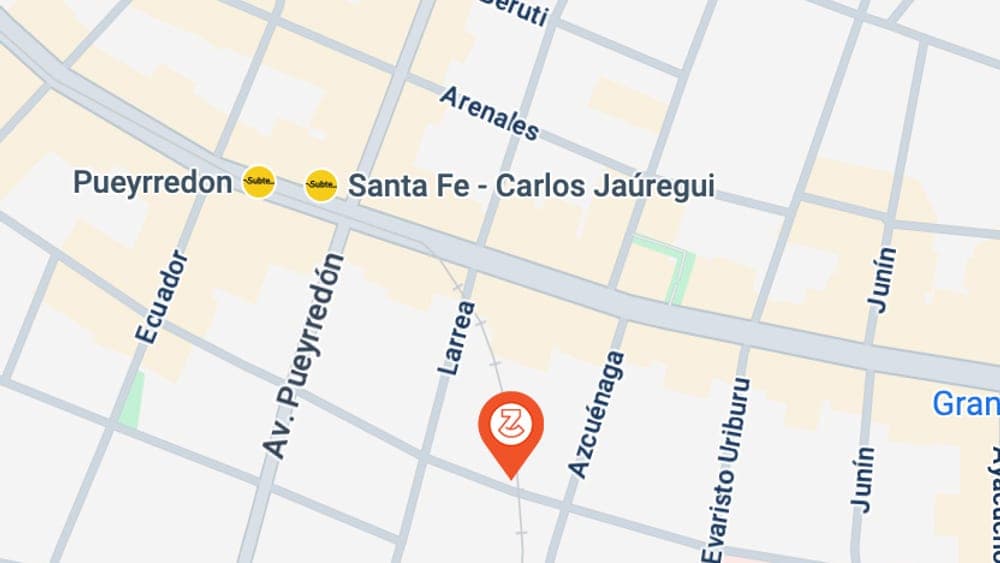 Mapa de ubicación de Sede Marcelo T. de Alvear, Marcelo T. de Alvear 2345, 1º A, Recoleta